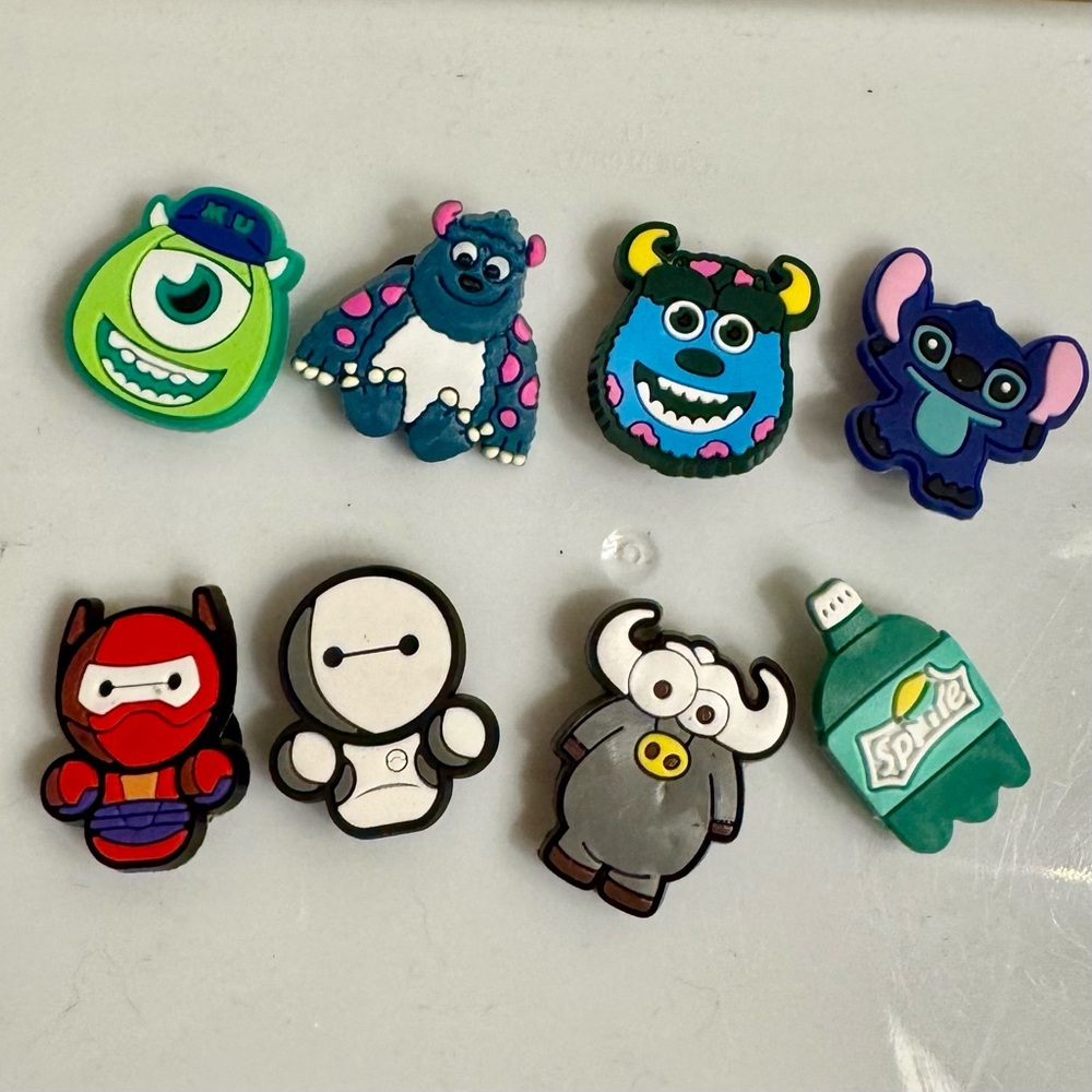Lot of 8 Disney, Pixar Crocs Shoe Charms - NEW